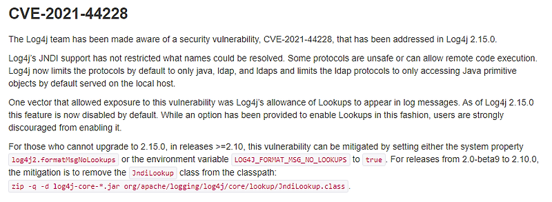 소프트웨어 Log4j 보안 취약점 발견을 했다면 당장 지금 소스 점검해라해결책 확인 후 적용하세요.