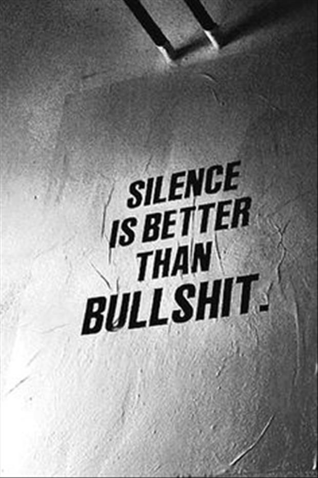 Quotes! Silence is better than bullshit