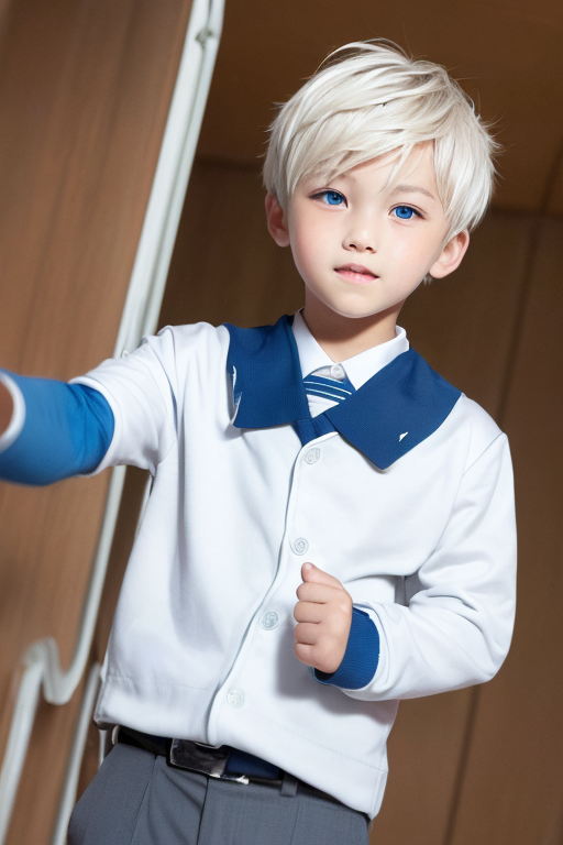 [Boy-044] Free Images: white haird & blue eyesd student