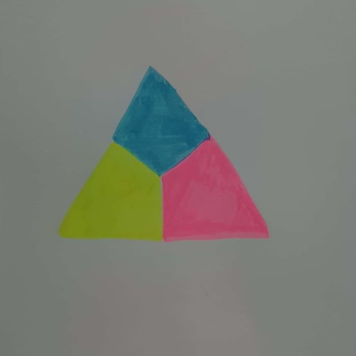 빛나는 삼각형 Bright Triangle 일러스트 그림 드로잉 2020 세가지 형광