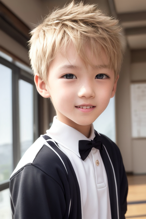[Boy-159] Free images of blond-haired youth, free images of classroom background, indoor background, campus, and school-related students