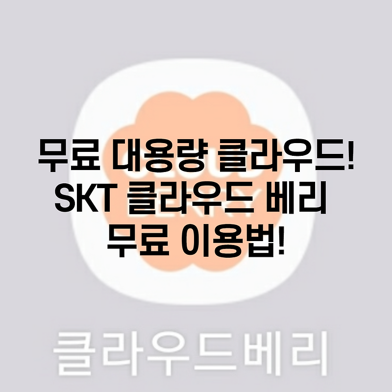 무료 클라우드 추천! SKT 클라우드 베리 무료 클라우드 서비스 이용법! SKT 이용자는 16GB 더?!