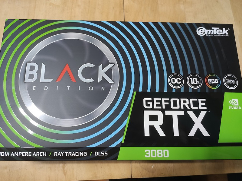 이엠텍 지포스 RTX 3080 BLACK EDITION OC D6X 10GB 그래픽카드 후기