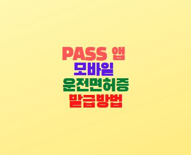 PASS 앱 모바일 운전면허증 발급방법 및 해지