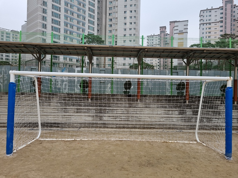 [날개스포츠] 위례푸른초등학교 축구골망 설치 작업