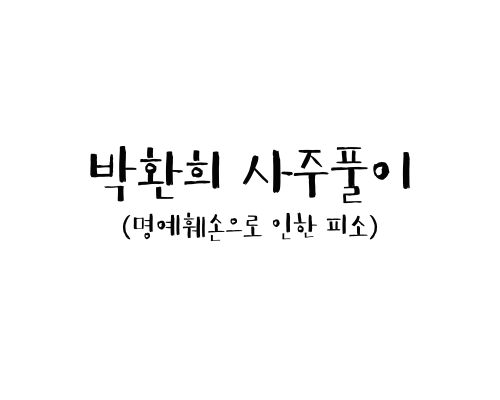 박환희 사주풀이 (명예훼손으로 인한 피소)
