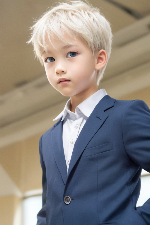 [Boy-046] boy, man, white hair, handsome, cute, teen, teenage, student, school, classroom background, free images, Ai images, Blue eyes