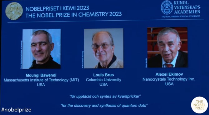 2023 노벨화학상 수상자 사전 유출 - 3명 과학자들의 국적 및 성과