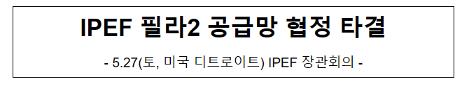 (부처 합동) IPEF 필라2 공급망 협정 타결