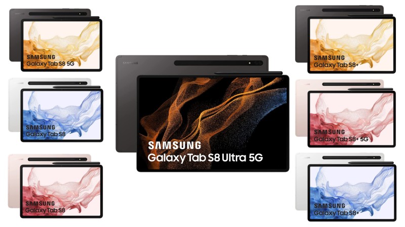Amazon Italy에서 Galaxy Tab S8, S8 Plus 및 S8 Ultra 정보 유출
