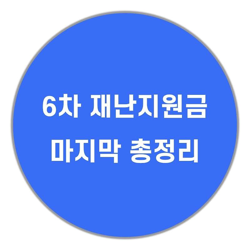 6차 재난지원금 마지막 총정리