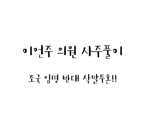 이언주 의원 사주풀이 (조국 임명 반대 삭발투혼!!)