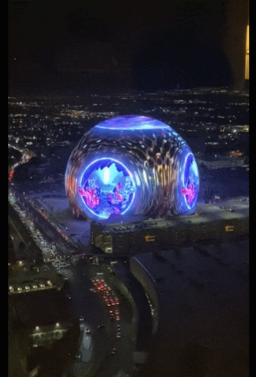 마치 우주 외계 물체 같은 '라스베가스 스피어 건축물' VIDEO: Las Vegas LIVE NOW, FIRST EVER SPHERE light show..