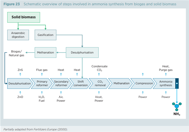 [에너지 - 수소 #19] IRENA Innovation Outlook Ammonia 2022 - 제2장 암모니아 생산 및 기술, 비용 현황 - 바이오매스 기반 재생 암모니아 생산