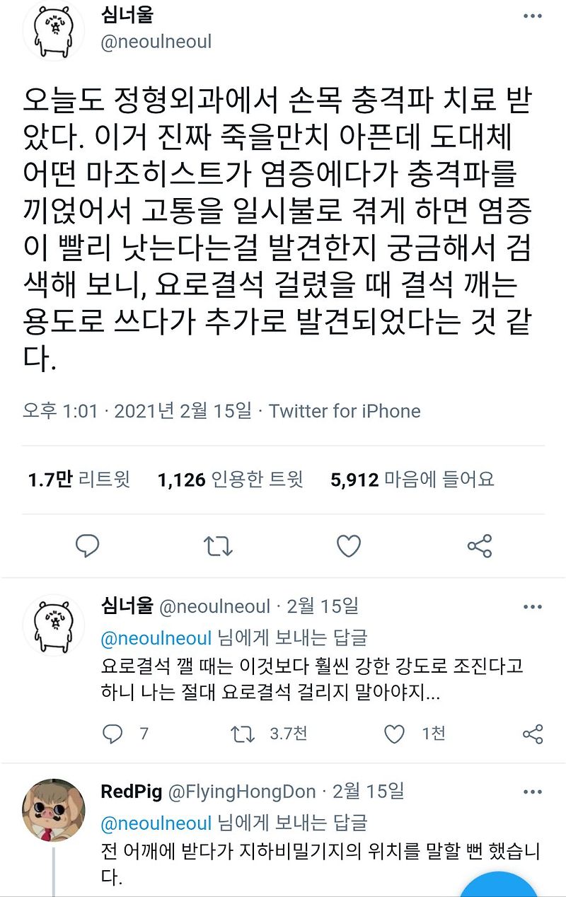 돈내고 고문받는 치료법 (feat.손목 충격파 치료)