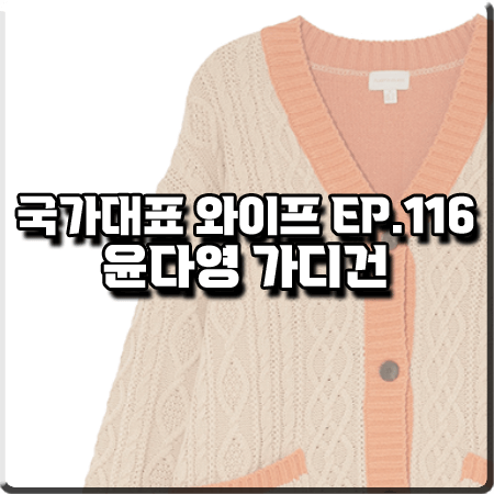 국가대표 와이프 116회 윤다영 가디건 :: 플라스틱아일랜드 배색 꽈배기 니트 가디건 : 서보리 패션