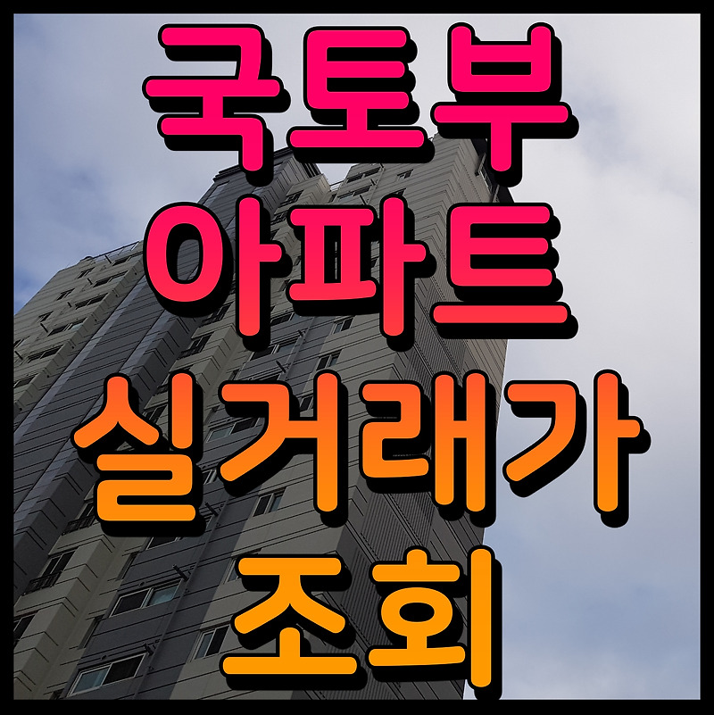 국토교통부 아파트 실거래가 조회 집값 확인해 볼까