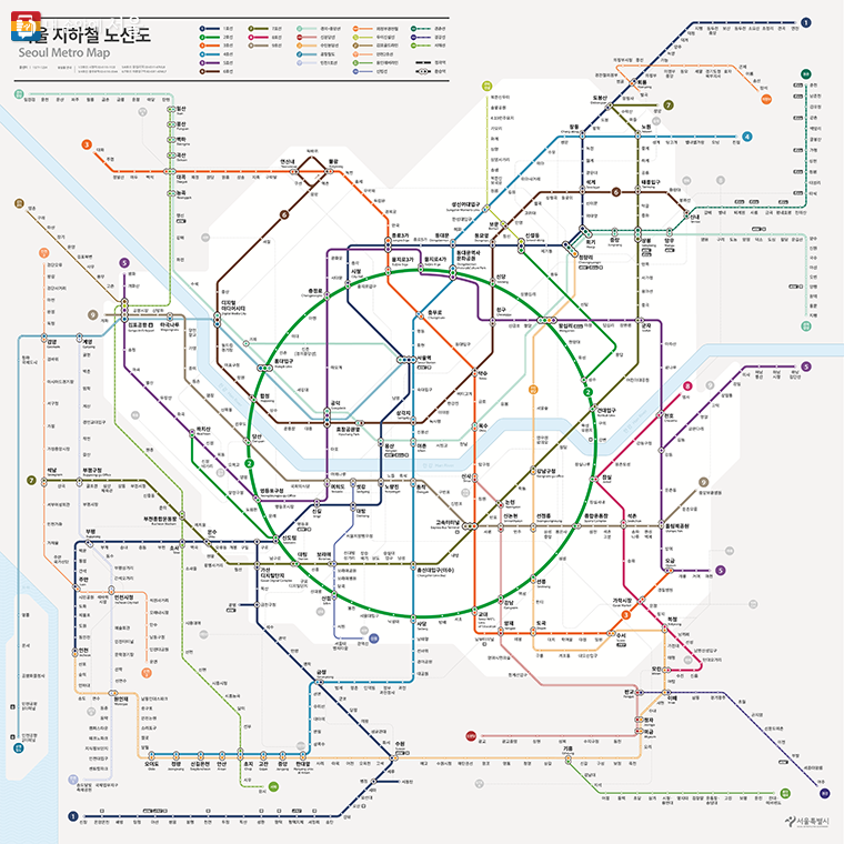 새로운 디자인 '서울 지하철 노선도'