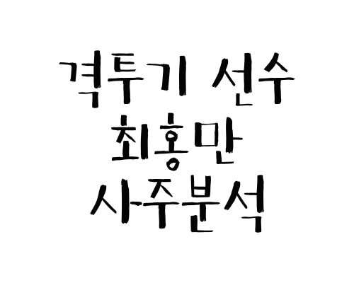 격투기 선수 최홍만 사주분석 (49초만에 ko패배)