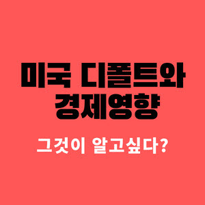 미국 디폴트(채무불이행) 위기와 경제에 미치는 영향