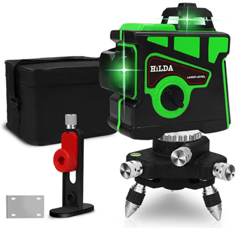 강력한 녹색 레이저 빔 라인, 레이저 레벨 12 3D 자체 레벨 360, 수평 및 수직 크로스