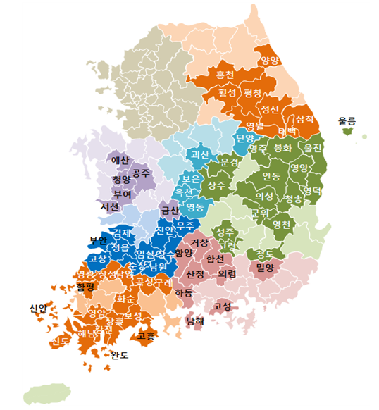 성장촉진 재지정 지역 4곳(정선·공주·안동·영암) 포함, 6개도(강원·충남·경북·경남·전북, 전남) 지역개발계획 변경_국토교통부