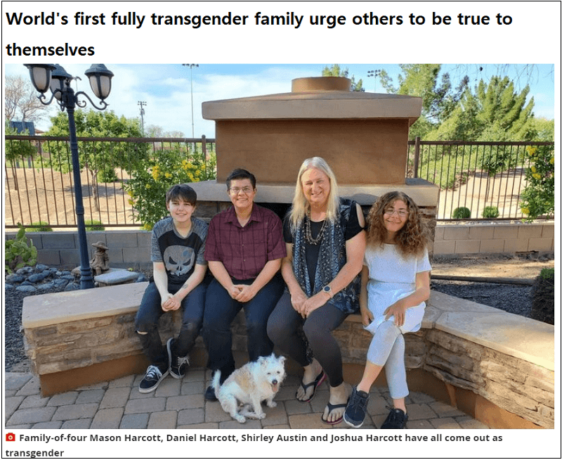 이런! 온 가족이 트랜스젠더...세계 최초 World's first fully transgender family urge others to be true to themselves