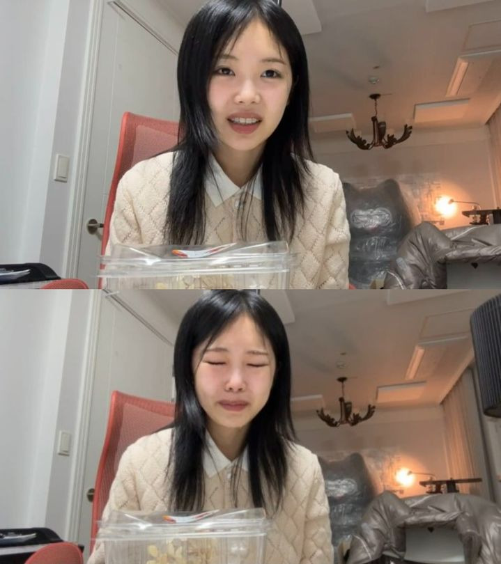 가수 미노이가 새벽에 진행한 라이브 방송에서 돌연 눈물