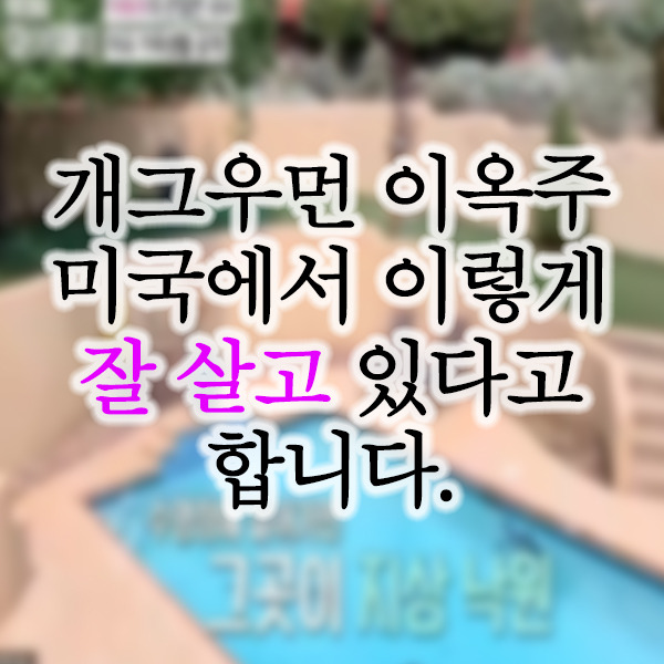 개그우먼 이옥주 미국생활 공개 화제