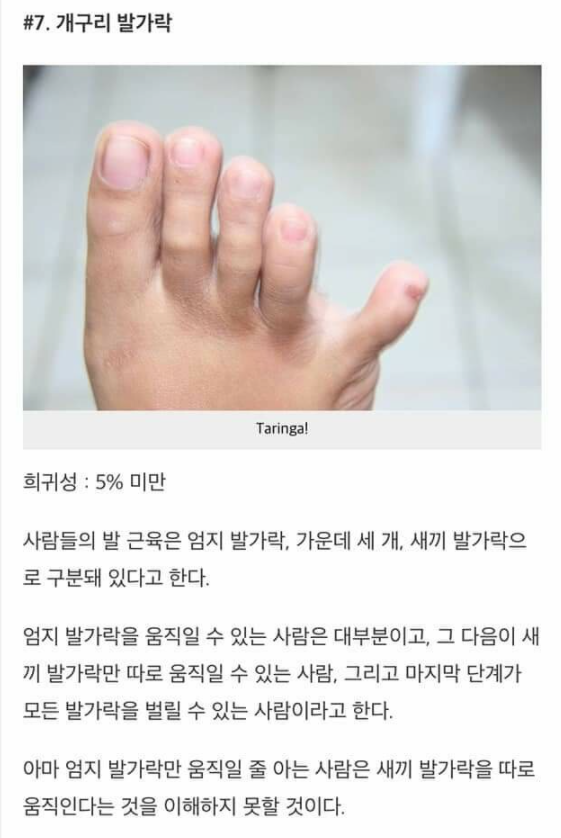 인체 희귀성 확률