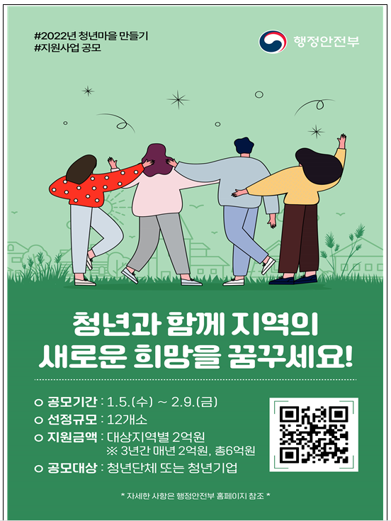 청년마을, 청년과 함께 지역활력 꿈꾼다!행정안전부