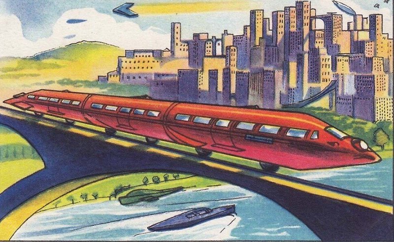1930년대에 그린 미래도시 상상도 엽서