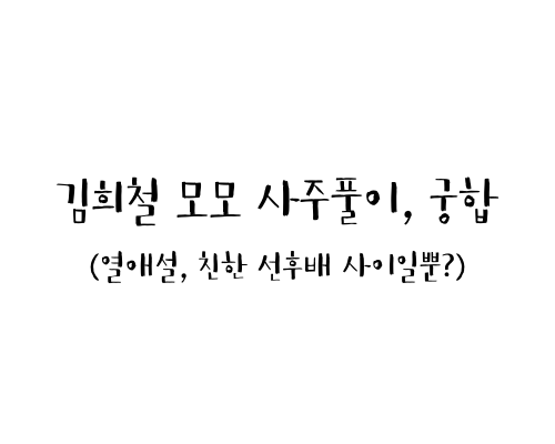 김희철 모모 사주풀이, 궁합 (친한 선후배 사이일뿐?)