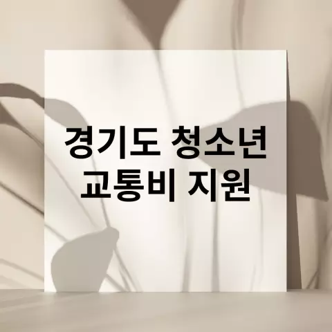 경기도 청소년 교통비 지원 신청 방법 및 지급일 총정리