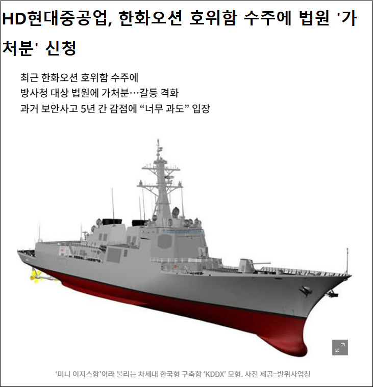 누구 힘이 더 쎌까?: 군함 사업 현대 vs 한화