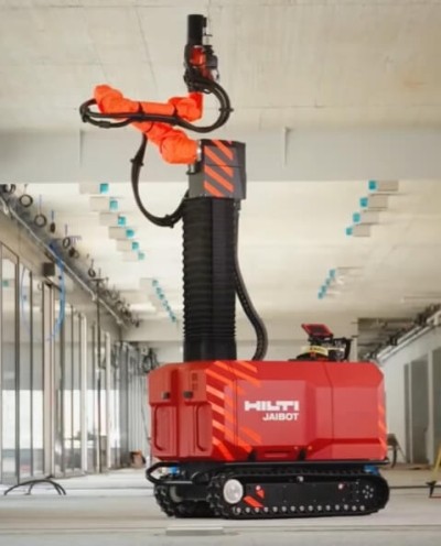 힐티, 빠른 천공 로봇 자이봇 선보여 VIDEO:A new construction robot Hilti JAIBOT for construction automation of overhead drilling