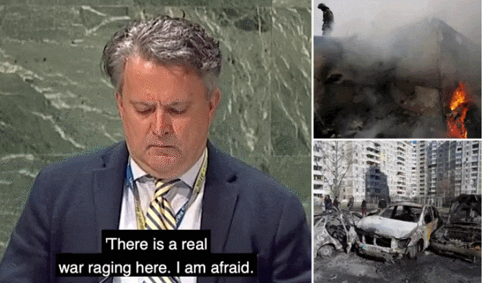 우크라 대사, 유엔에서 엄마에게 보낸 러시아 병사 편지 낭독 VIDEO:Ukrainian Ambassador reads texts from dead Russian soldier at UN