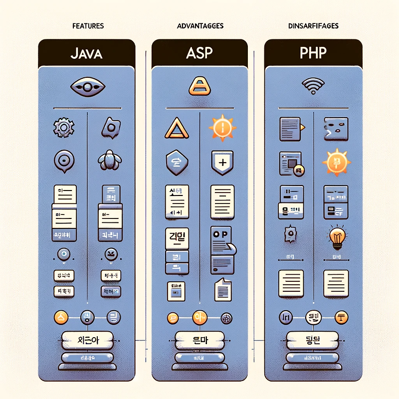 JAVA, ASP, PHP 언어의 특징과 장점, 단점 비교