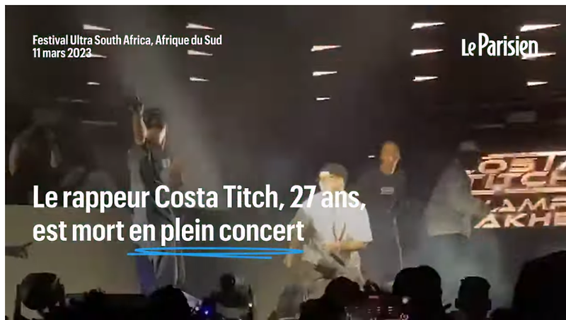 래퍼 코스타 티치 콘서트 공연 도중 쓰러져 사망 향년 28세 사망 원인