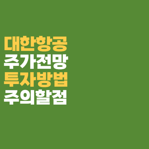 대한항공 주가전망과 투자 방법, 주의할점 실적 개선 가능한가?