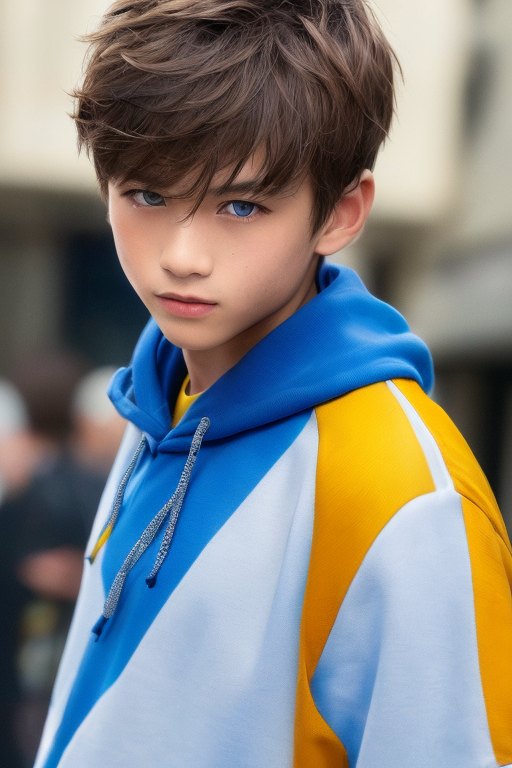 [Boy-205] Free image of Handsome brown hair & beautiful blue-eyed boy, teen, kid