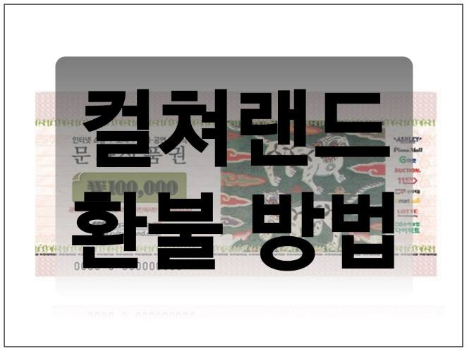 컬쳐랜드 환불 가장 빠르게 하는 방법