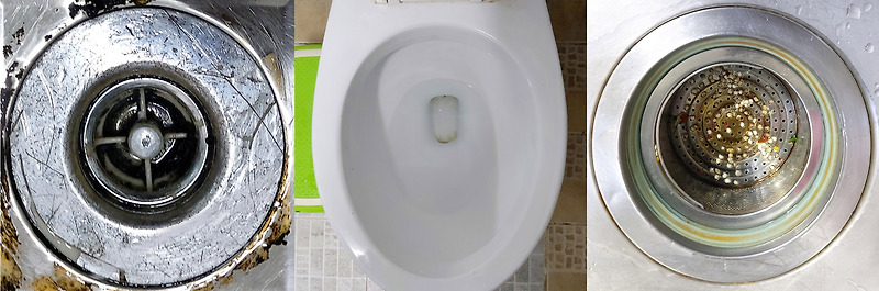 욕실 주방 배수구, 화장실 변기까지 손 안대고 깔끔하게 청소 방법