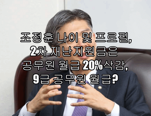 조정훈 나이 및 프로필, 2차 재난지원금은 공무원 월급 20%삭감, 9급 공무원 월급?