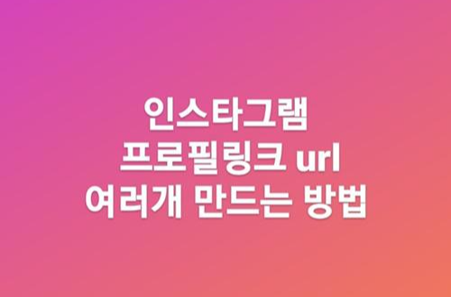 인스타그램 프로필링크, URL 여러개 만드는 방법