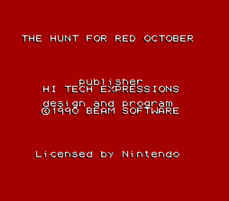 NES ROMS The Hunt for Red October (EUROPE / 유럽판 롬파일 다운로드)