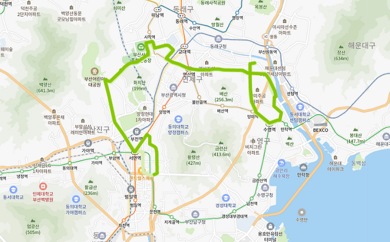 [일반]부산 54번버스 노선 및 시간표 정보 안내 :: 수영역, 부산경상대학교, 거제역, 법원, 부전시장,사직운동장