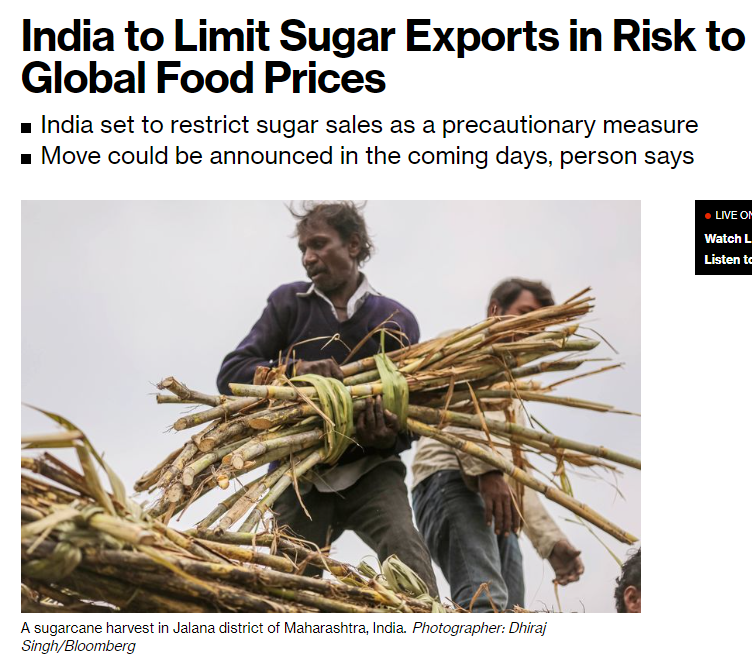 인도 설탕 수출 제한 겁먹지마세요