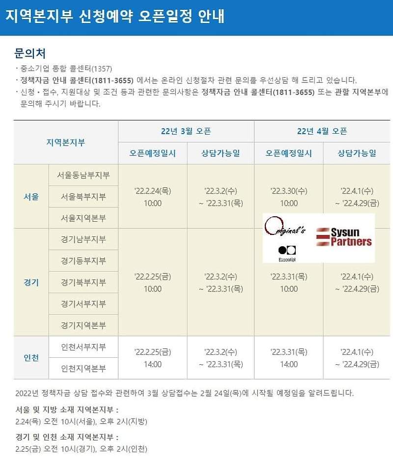 22년도 중진공  정책자금 3월 상담