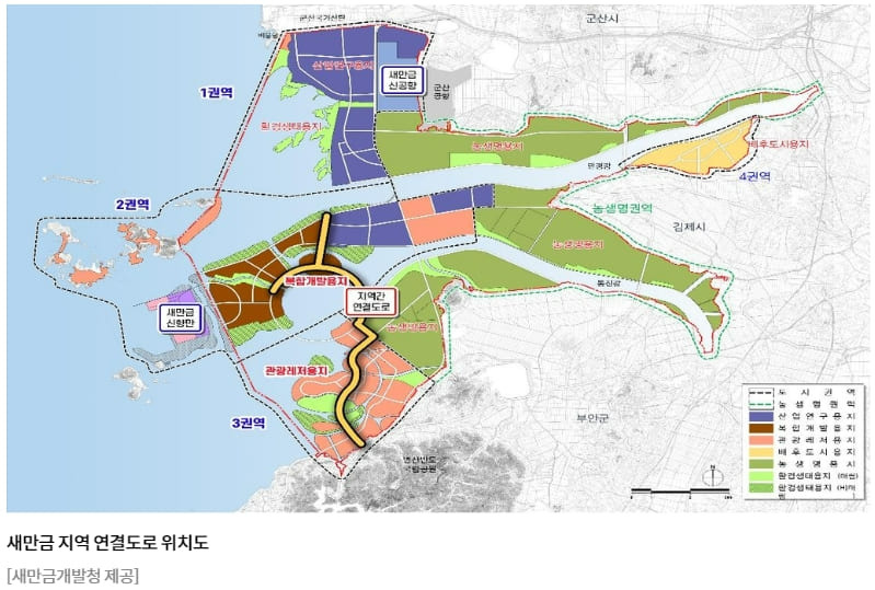 ‘새만금 지역간 연결도로 건설’ 속도...3개공구 턴키 발주